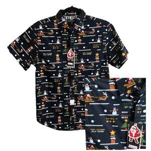 Denim & Flower Christmas Shirt Men's Size S Snowman Video Game Ricky Singh